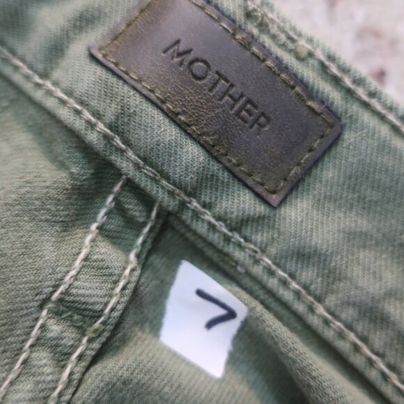 Women Mother The Wrapper Patch Springy Ankle Chalk Avocado Jeans 27 - Picture 10 of 12